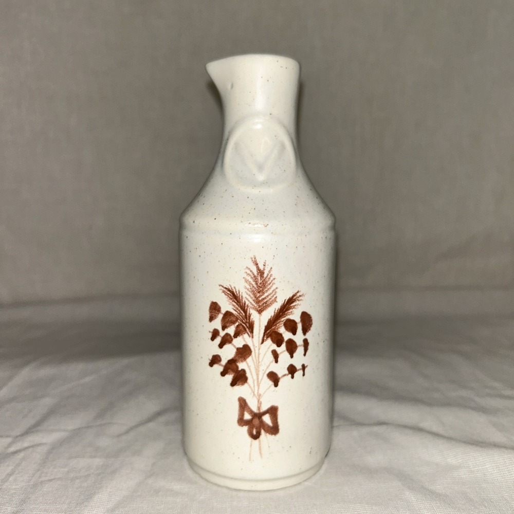 Vintage Secla Portugal Ceramic Vinaigrette / Oil Dispenser | Rustic Brown Floral